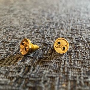 Gold yin yang studs